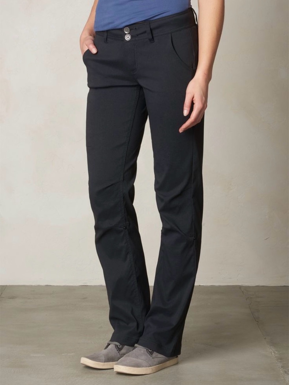 NWT prAna Halle II Pants Black 0 Short Hiking Travel Outdoor UPF 50+ Roll-Up